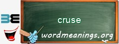 WordMeaning blackboard for cruse